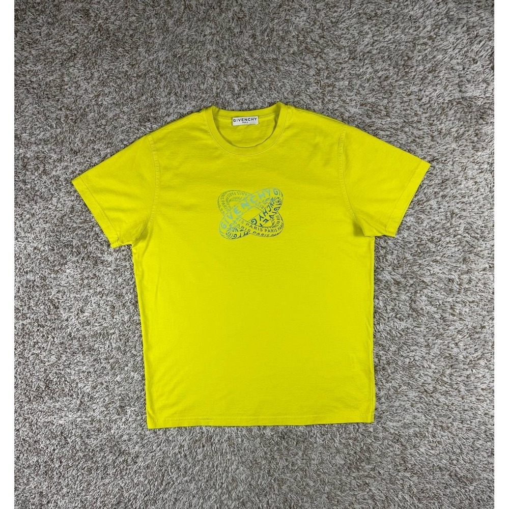 Givenchy Yellow Infinity Rings Logo T-Shirt Men's Size XS